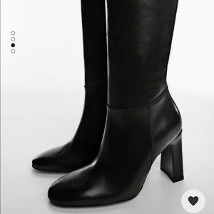 Mango black leather tall boots